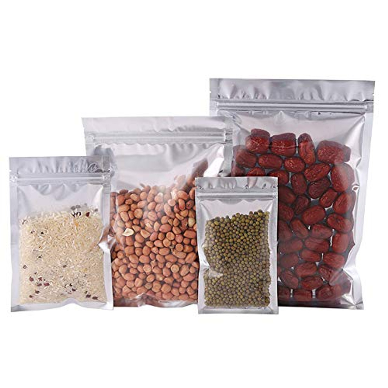 100 Pack Resealable Stand Up Mylar Bags for Food Storage - 4.3x6.3 Inches  Smell Proof Ziplock Packaging Pouch, Heat Sealable Foil Bags, Sample  Pouches
