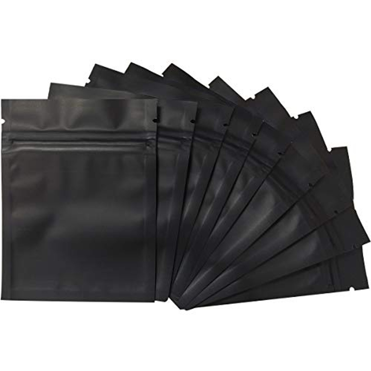 200 Pack Smell Proof Bags - 3 x 4 Inch Resealable Mylar Bags Foil Pouch Bag  Flat Bag Matte Black