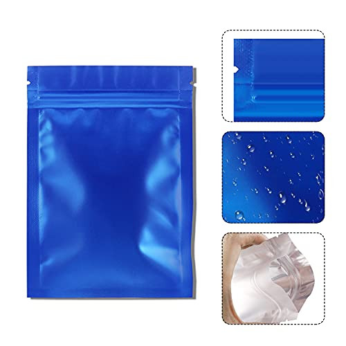 Lot De 120 Sachets Mylar Refermables - 3 Tailles (6x10 Cm, 8x13 Cm, 10x15 Cm) - Holographiques Bleus - Parfaits Pour Bonbons, Biscuits, Bijoux - 8