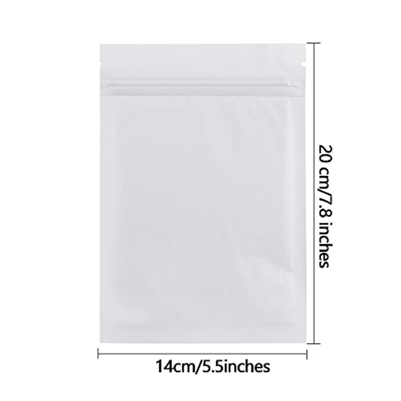 100 Pack 4x5 inch Glossy White Resealable Clear Front Mylar Foil Zipper  Lock Pouch for Zip Reclosable Lock Food Storage Bags Heat Seal Pouches  Airtight Grocery Pack