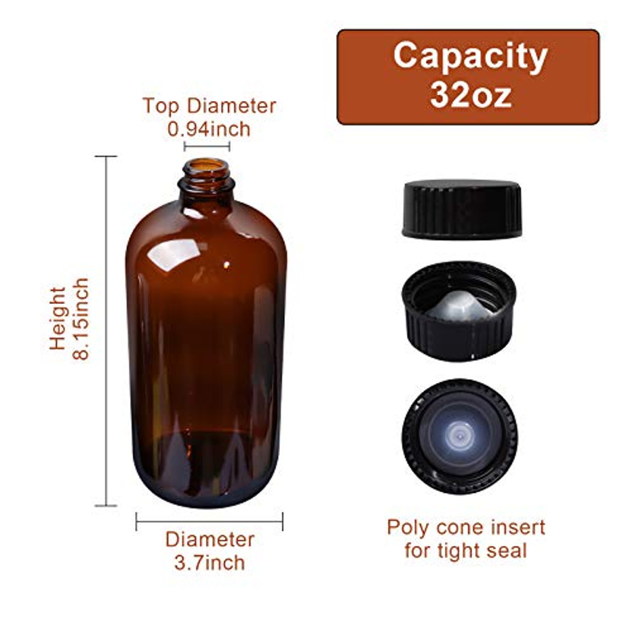 32oz Glass Bottle With Lid