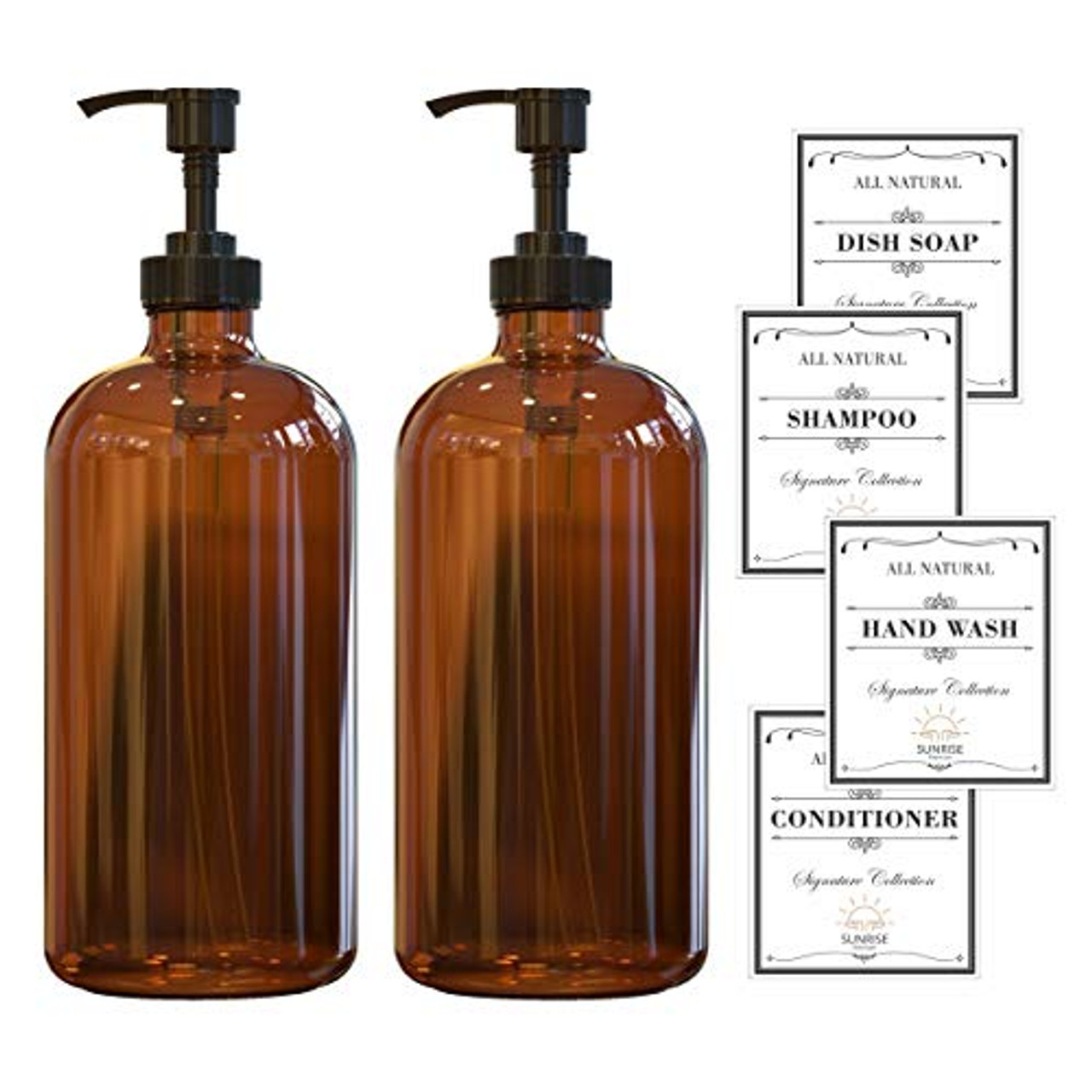 18 Oz Vertical Stripes Kitchen Soap Dispenser with 304 Rust Proof
