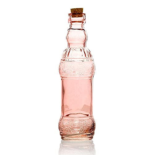 Vintage Romance Pink Vintage Glass Bottles Set - (6 Pack, Assorted