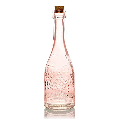 Royal Flush Pink Vintage Glass Bottles Set - (5 Pack, Assorted