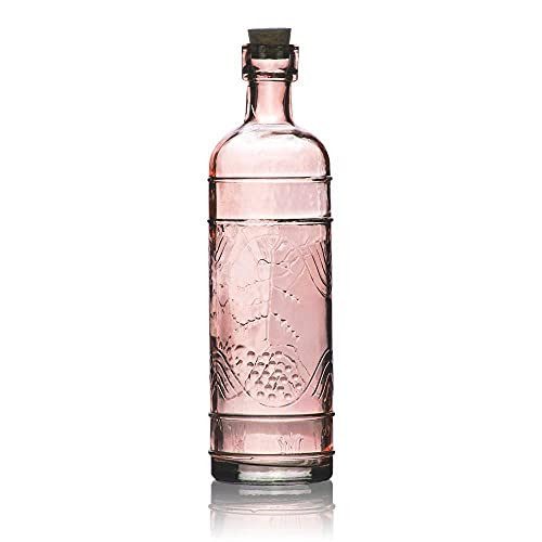Royal Flush Pink Vintage Glass Bottles Set - (5 Pack, Assorted
