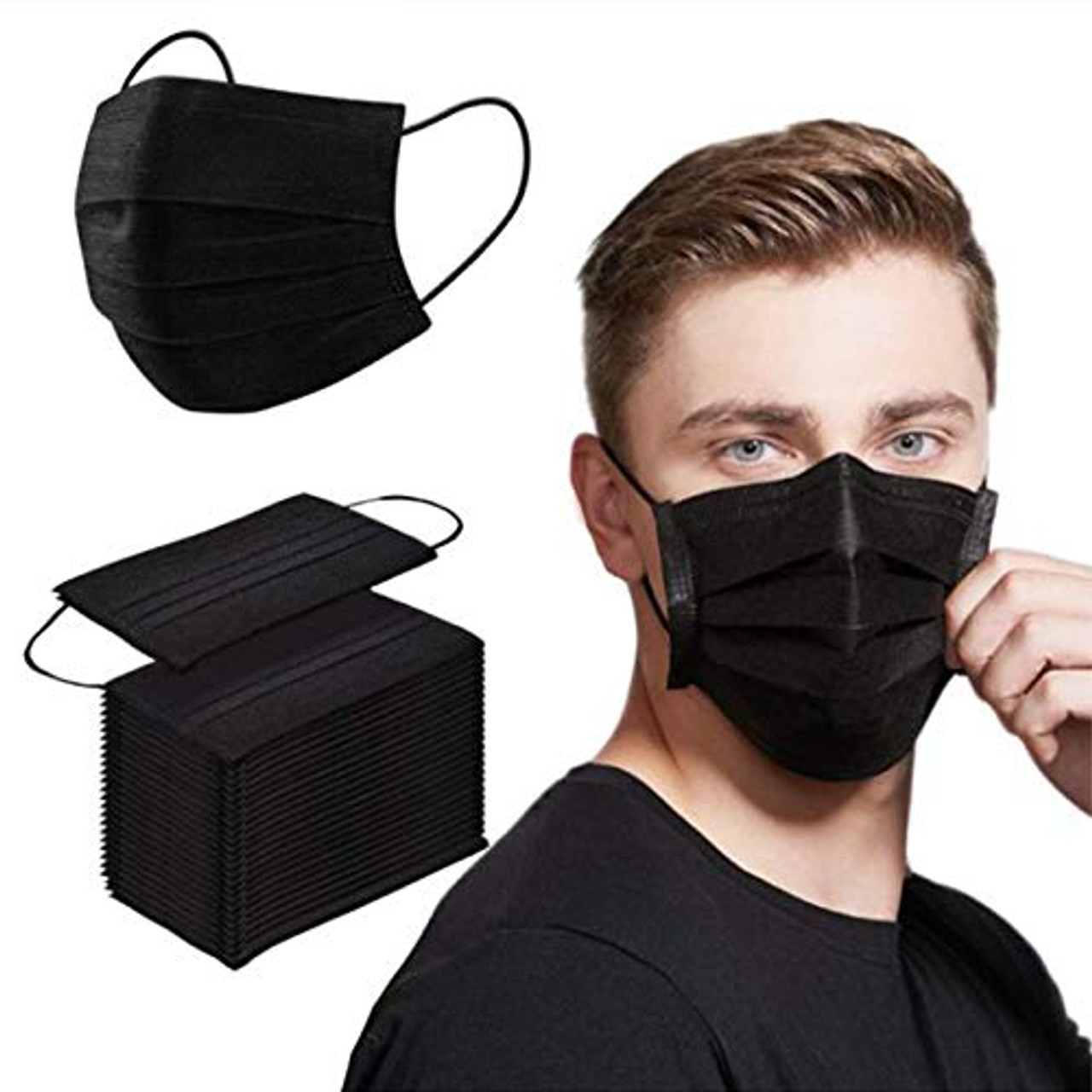 50Pcs Disposable Filter Mask 3 Ply Earloop Face Masks