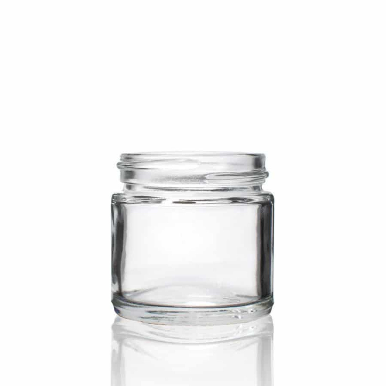 1 oz clear glass straight-sided round jar with 43-400 neck finish - 160/case