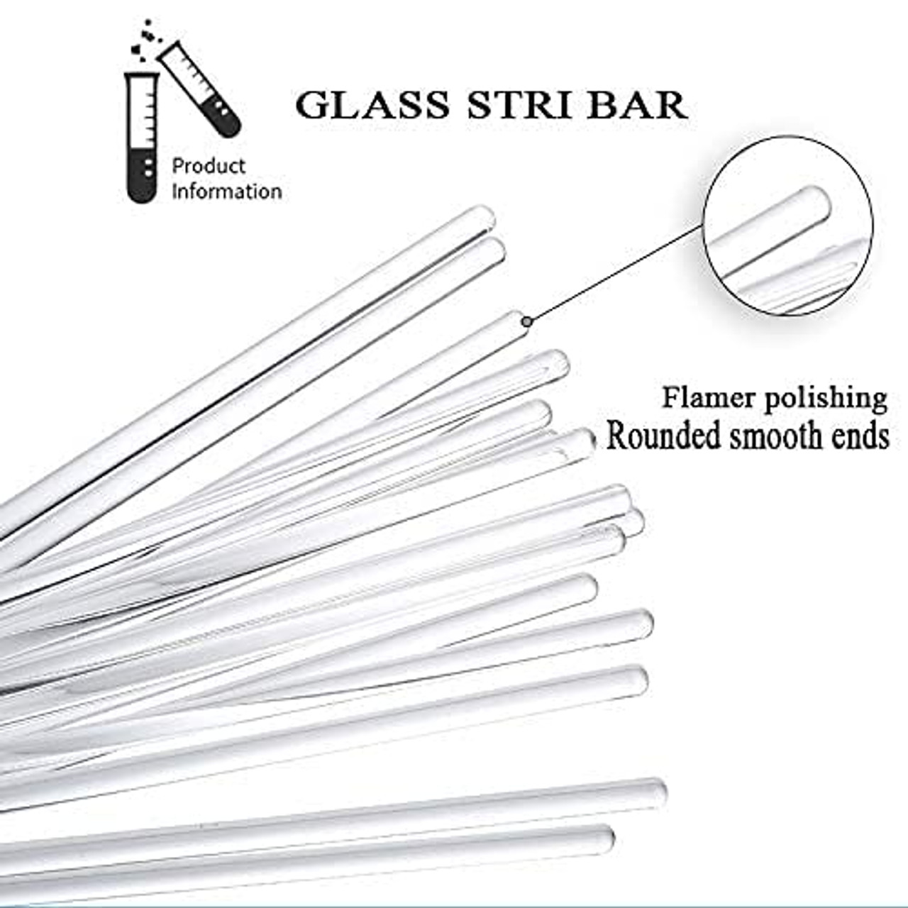 20 Pack Sterile Plastic Petri Dishes with 12 Pack Glass Stir Sticks Lab  Stirring Rod 12