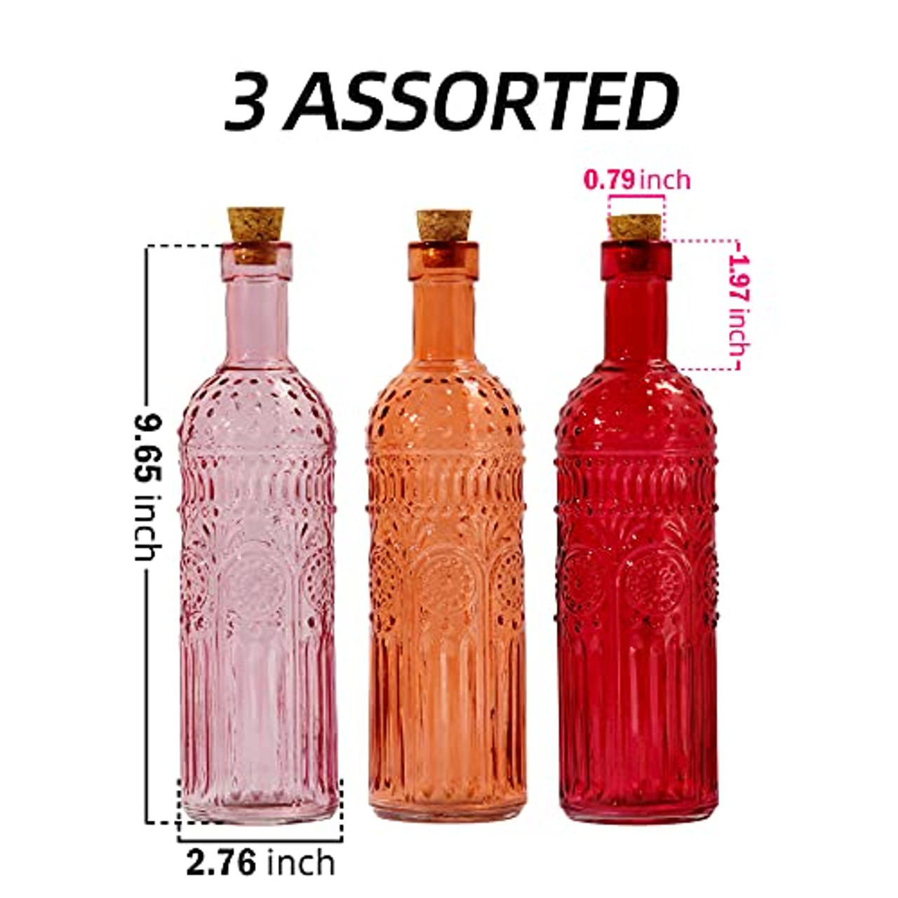 Tall Glass Jars With Cork Lids-set of 3