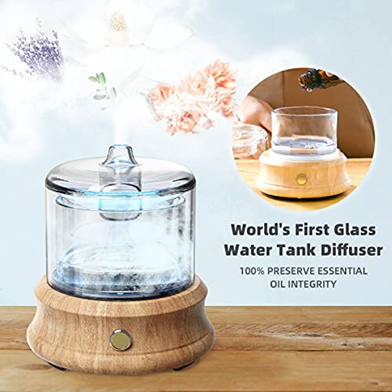 Diffusers for Essential Oils Large Room, 500ML Essential Oil Diffusers for  Home Bedroom Remote Ultrasonic Mist Aroma Diffusers Humidifier Wood Grain 7