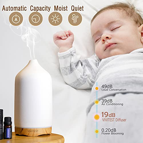 VIVITEST Aromatherapy Diffuser,Ceramic Ultrasonic Essential Oil