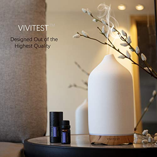 VIVITEST Aromatherapy Diffuser,Ceramic Ultrasonic Essential Oil