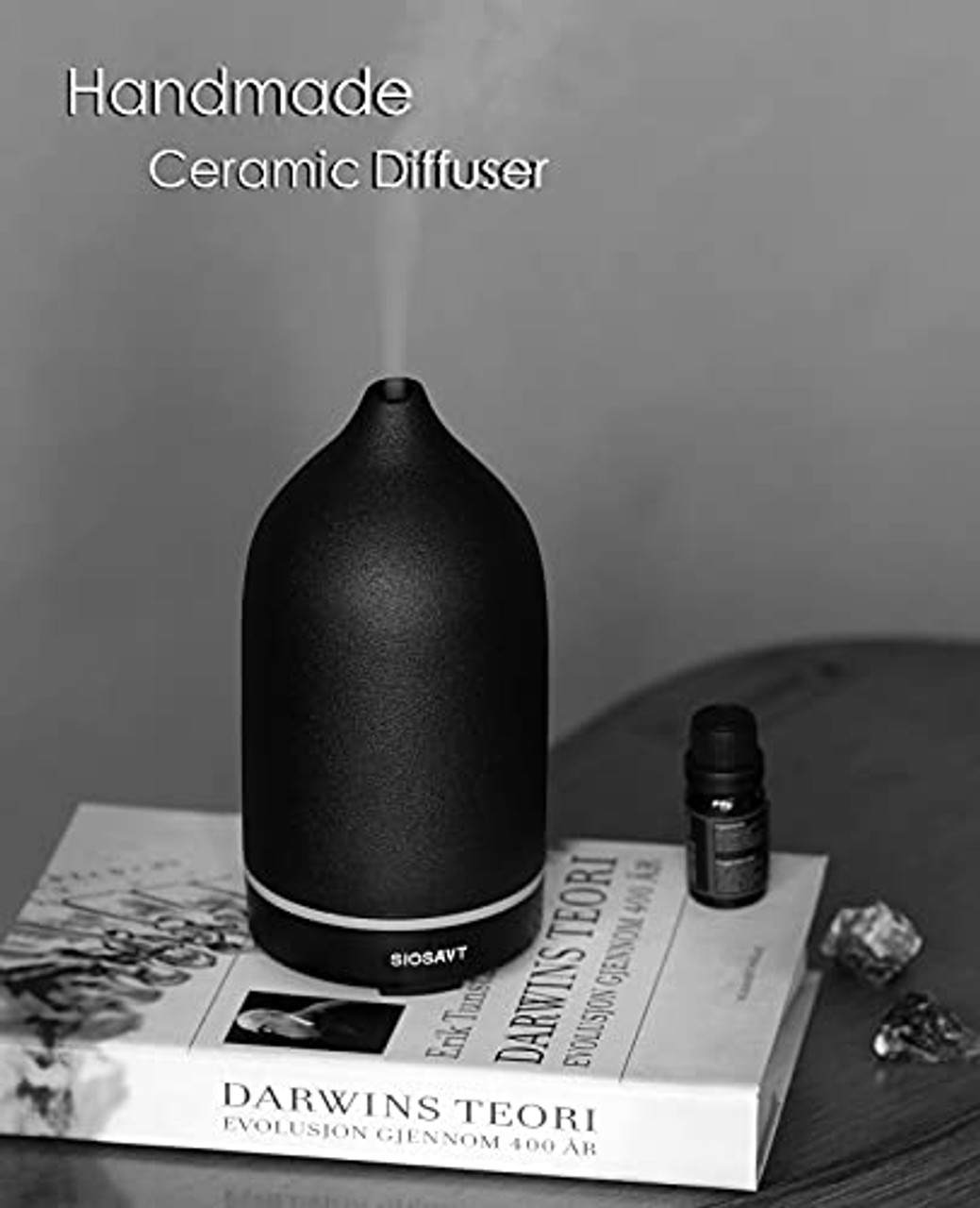 VIVITEST Ceramic Diffusers,Stone Essential Oil Diffuser, Ultrasonic  Aromatherapy Diffusers for Home