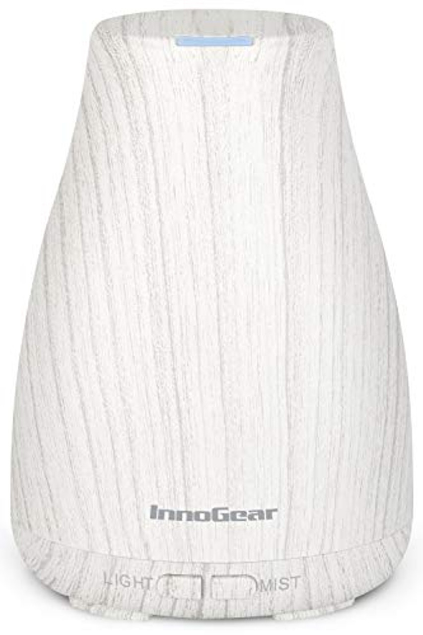 InnoGear Essential Oil Diffuser, Upgraded Diffusers for Essential Oils  Aromatherapy Diffuser Cool Mist Humidifier with 7 Colors Lights 2 Mist Mode  Waterless Auto Off for Home Office Room, White Grey