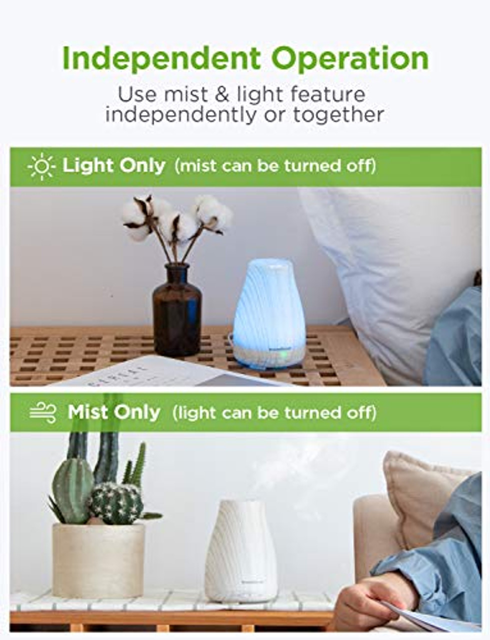 InnoGear Essential Oil Diffuser, Upgraded Diffusers for Essential