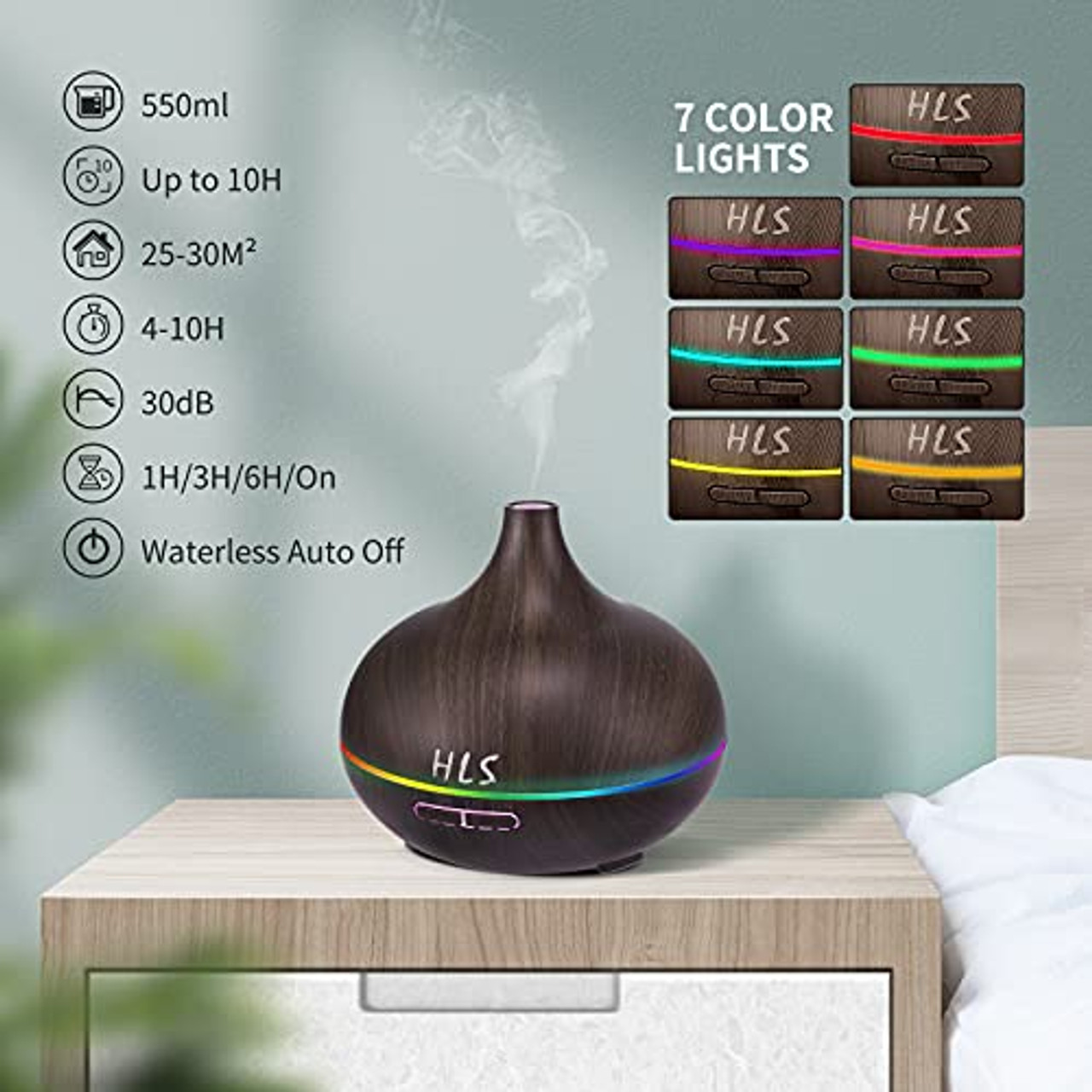 aroma 550ML Black Aroma diffusers for Essential Oils, Large Office