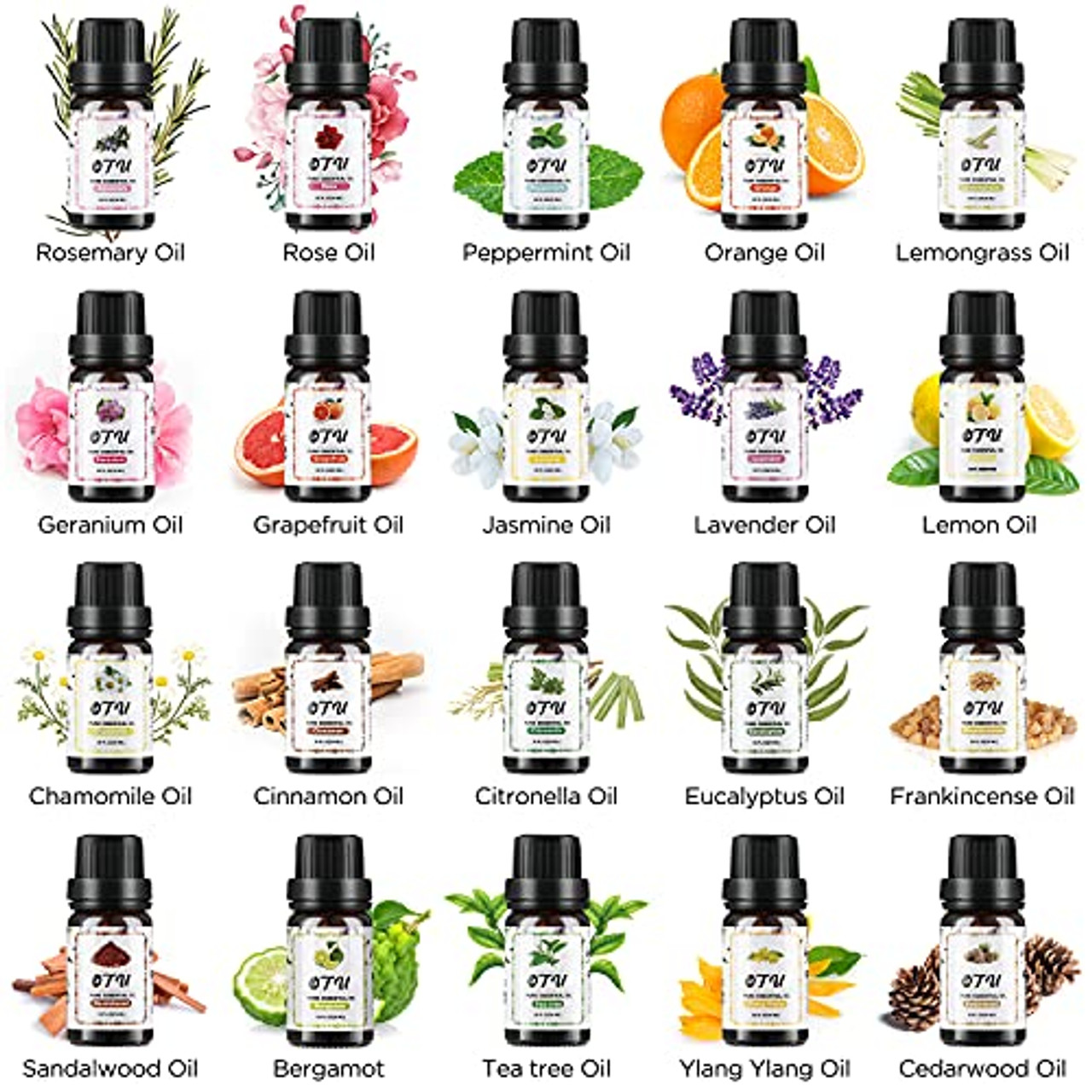 SALKING Floral Essential Oils Set, Premium Pure and Natural Essential Oils,  Fragrance Oil Scented Oils for Oil Diffusers 6 x 10 ML - Lavender, Rose