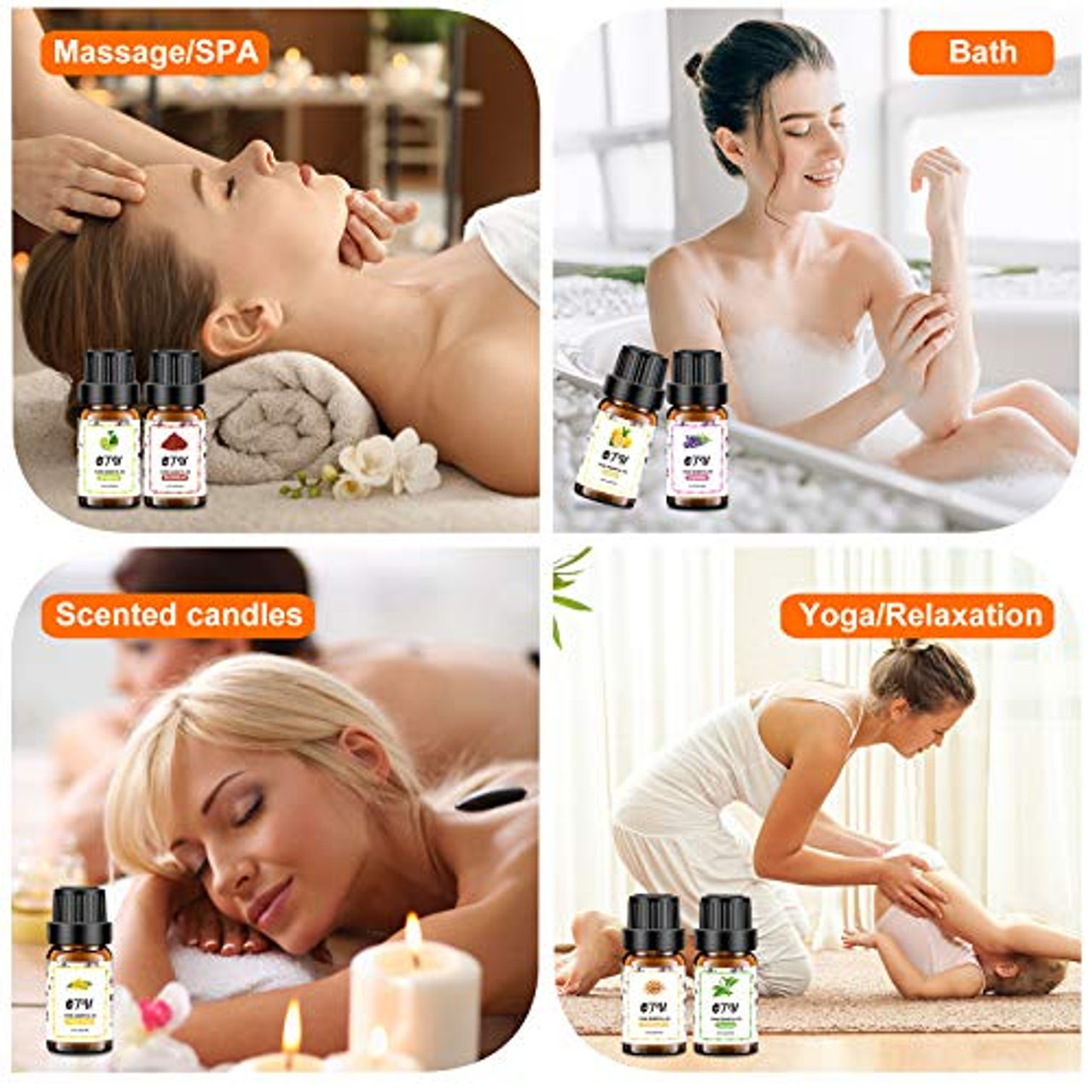 Essential Oils Set, 16 Packs 10Ml OTU Essential Oils Gift Set for Diffuser,  Massage, Custom Candles, Baths, 100% Pure Natural Organic Aromatherapy Oil  Sets, Essential Oils for Diffusers for Home