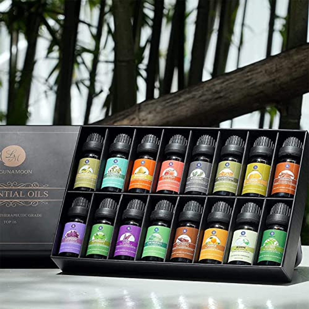Lagunamoon Premium Essential Oils Set,Top 20 Pure Natural Aromatherapy Oils Rose