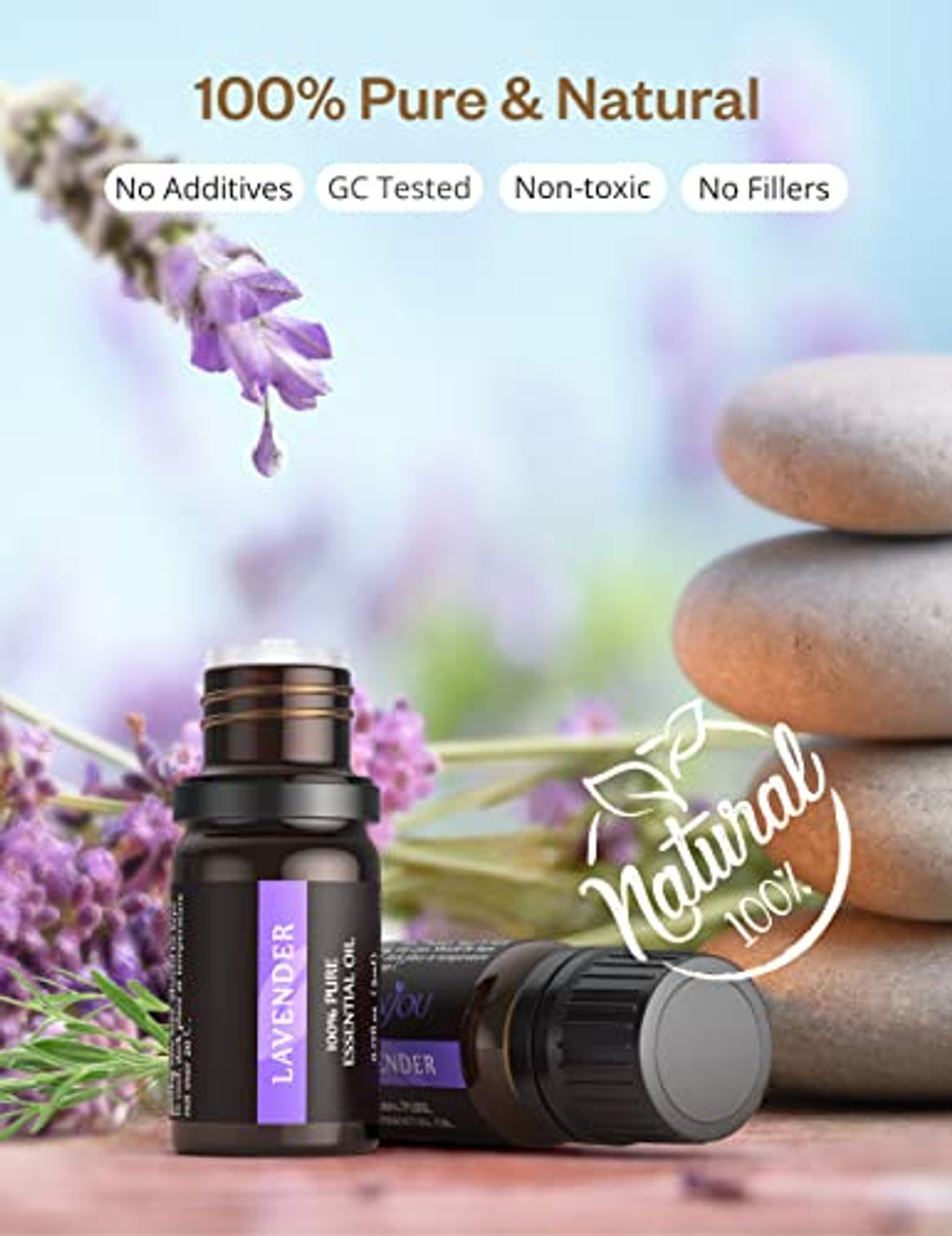 Top 12 Essential Oils Set with Diffuser Cliganic