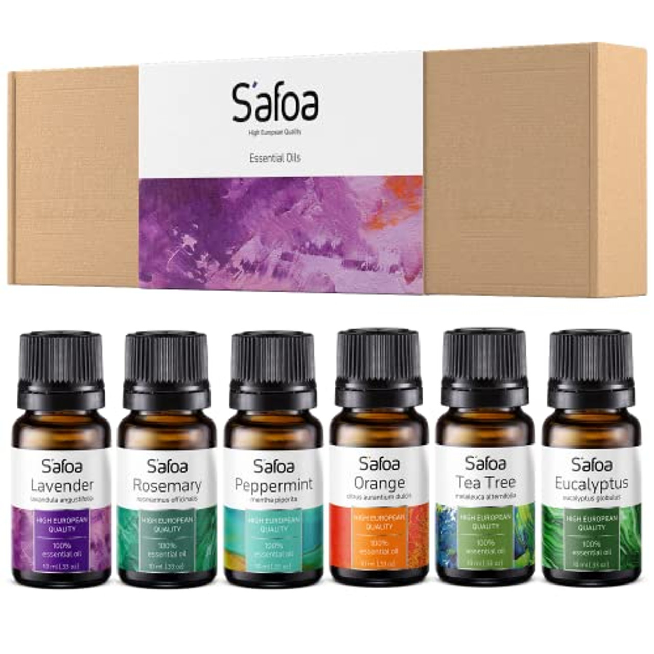 Essential Oils for Diffusers for Home - Set of 6 - Tea Tree, Rosemary,  Lavender, Peppermint, Orange, Eucalyptus 