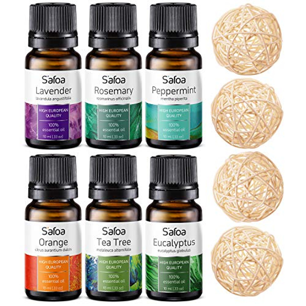 Lagunamoon Essential Oils Gift Set, 6 Pcs Pure Essential Oils for Diffuser,  Humidifier, Massage, Aromatherapy, Skin