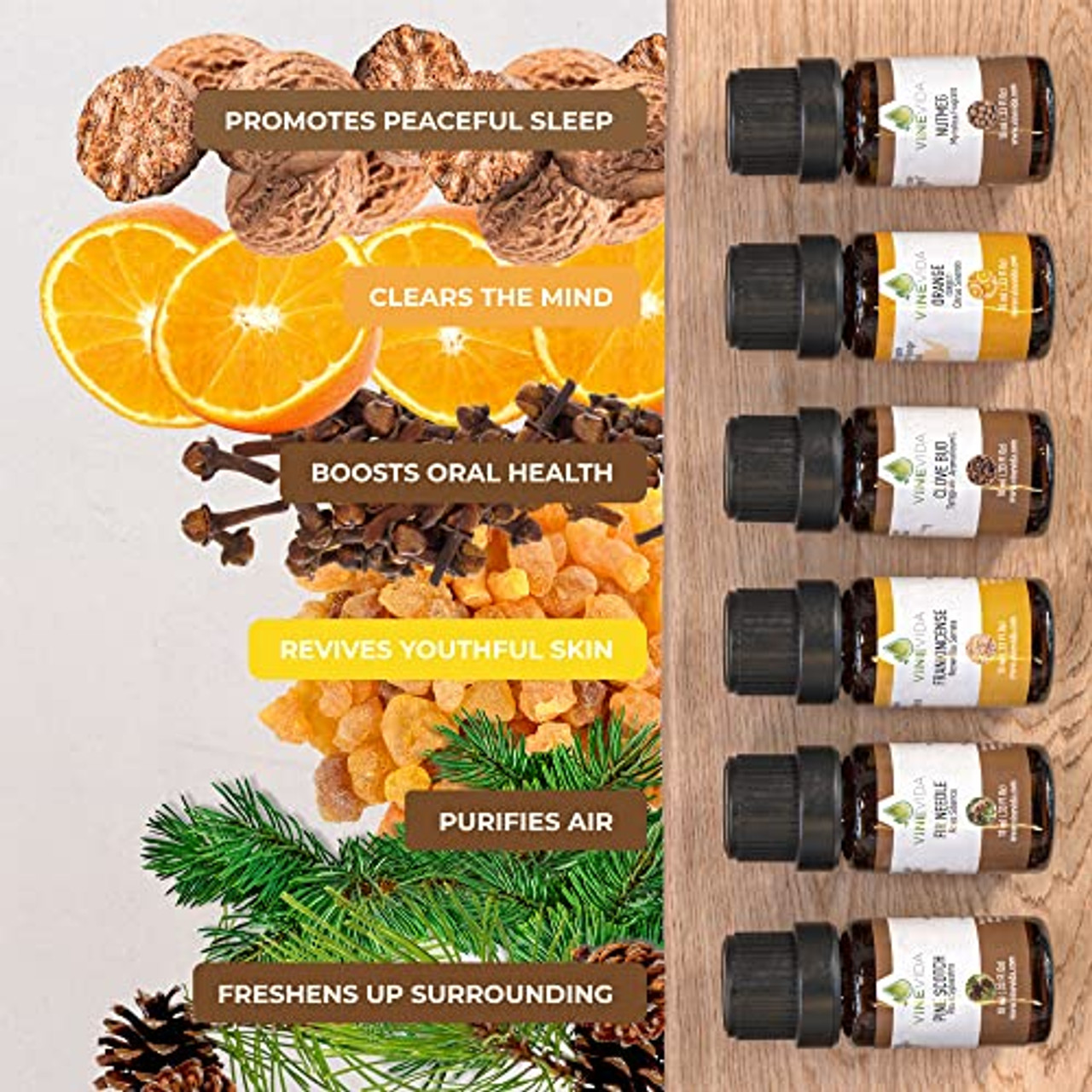Lagunamoon Essential Oils Gift Set, 6 Pcs Pure Essential Oils for