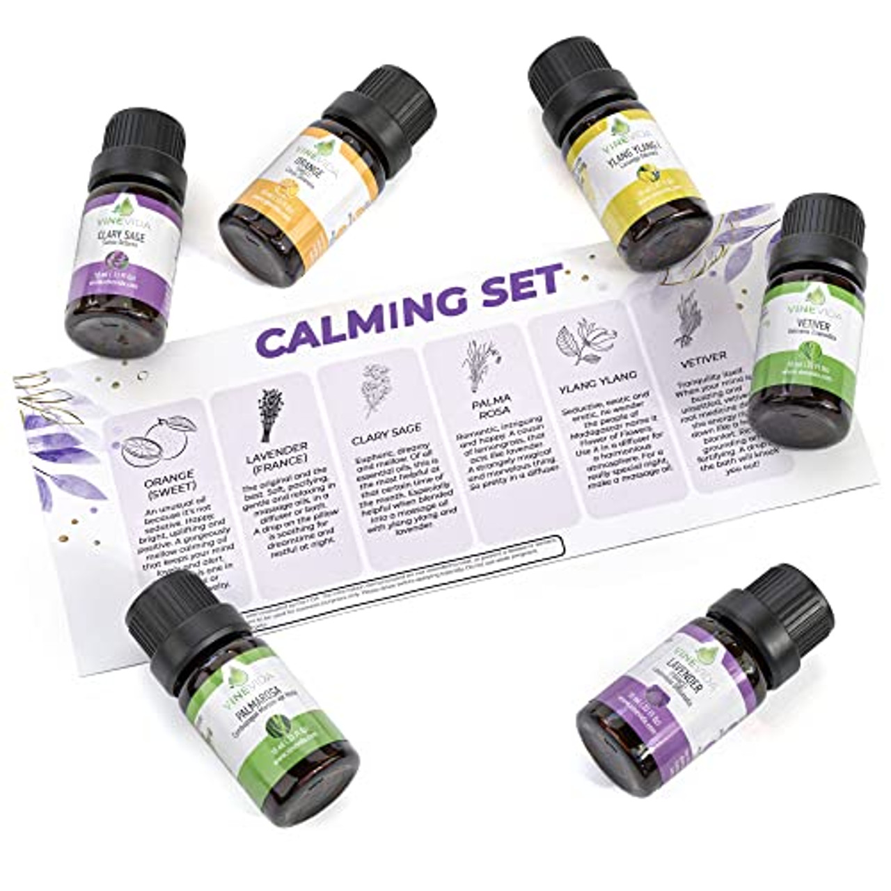 Vinevida Calming Essential Oils Set for Aromatherapy, Massage, and Skin  Care (10ml Each), Top 6 Picks