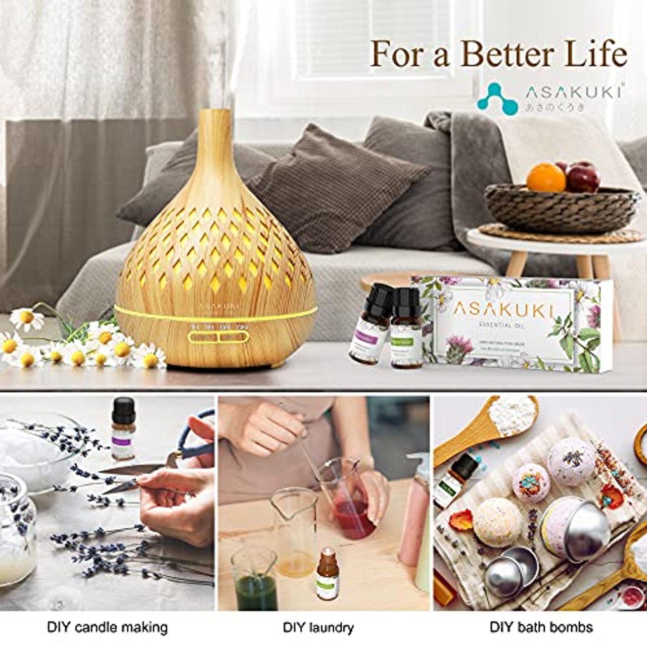 ASAKUKI Premium Essential Oils Set, Diffuser Oils Fragrance Sets 100% –  BABACLICK