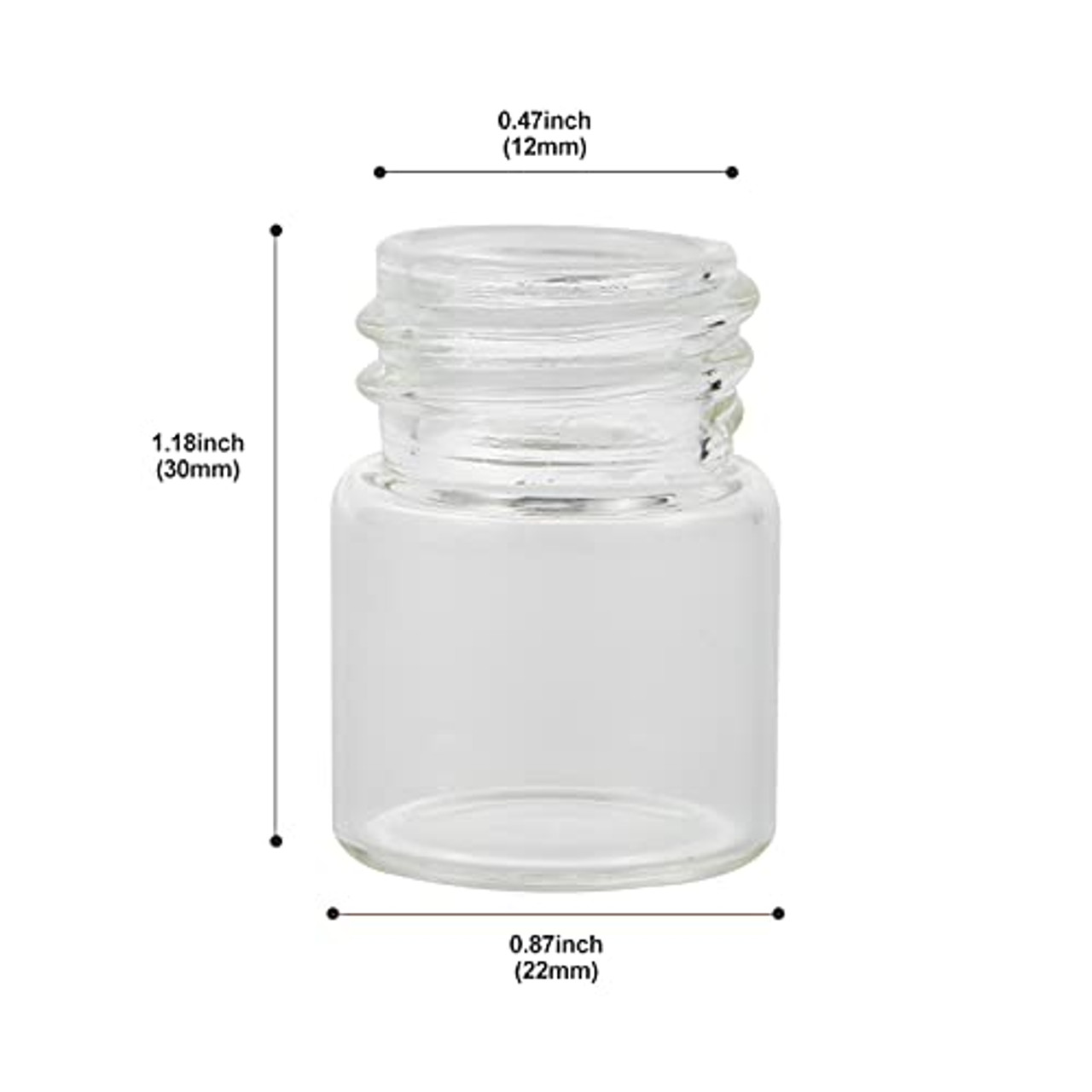 15ml Glass Vials with Screw Caps and Plastic Stoppers, Small Clear Liquid  Sample Vial, Leak-Proof