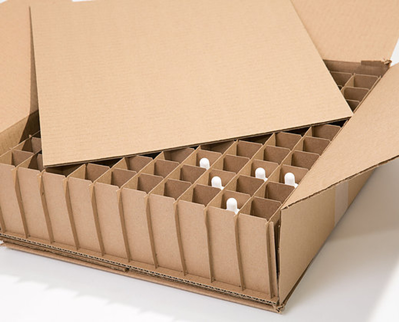 Corrugated Boxes with 100 cells Dividers (Fits 100 - 1oz. and 2oz. Bottles)  - Set of 40