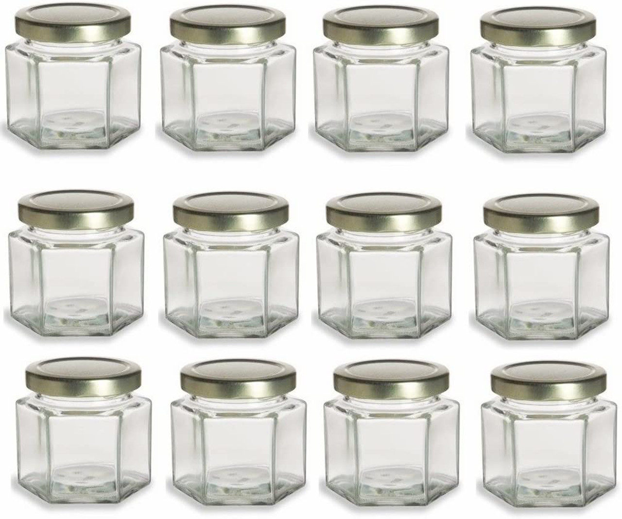 Gojars Hexagon Glass Jars 4oz Premium Food-grade. Mini Jars With Lids For  Gifts, Wedding Favors