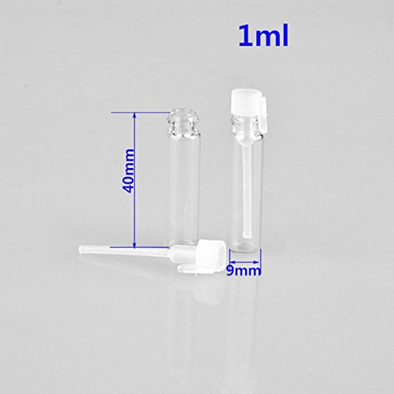 Enslz 1ml 100Pcs Mini Sample Cute Glass Travel Oil Perfume Bottle