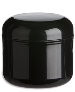 4 oz Black PP/PS double wall round base jar with 70400 neck finish w