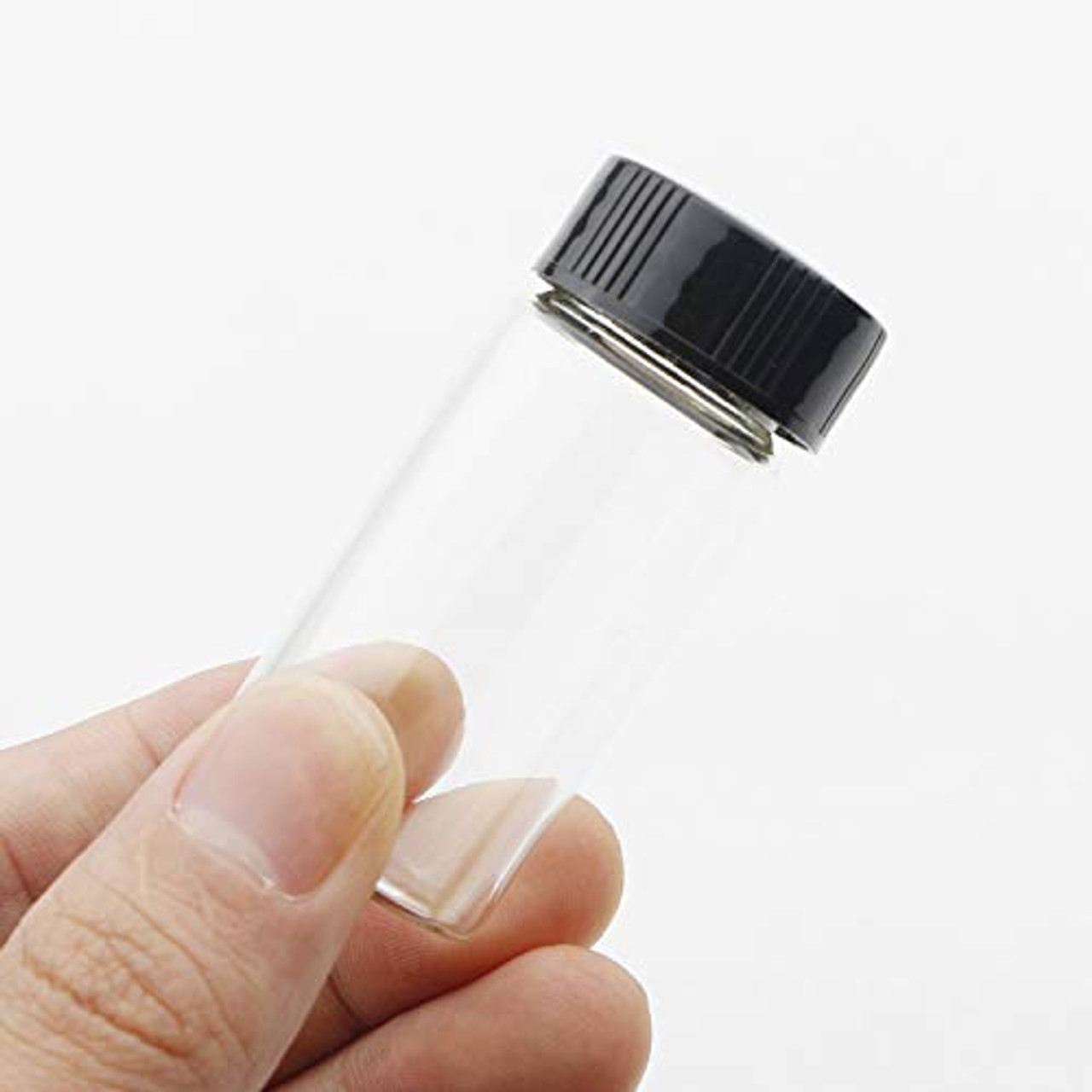 JIUWU 20ml (0.6 oz) Clear Glass Vials Liquid Sample Glass Bottles Screwcap Lab Capacity Container Pack of 20