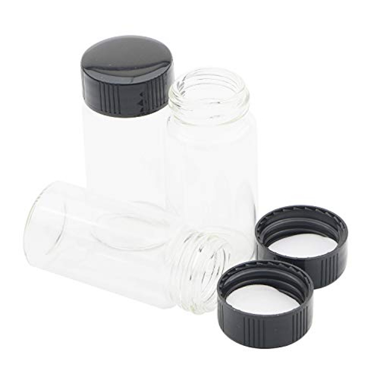 10/20/30/40/50ml Mini Transparent Glass Bottles Aluminium Cap Empty Sample  Jars Storage Vials Liquid Containers Home Decor