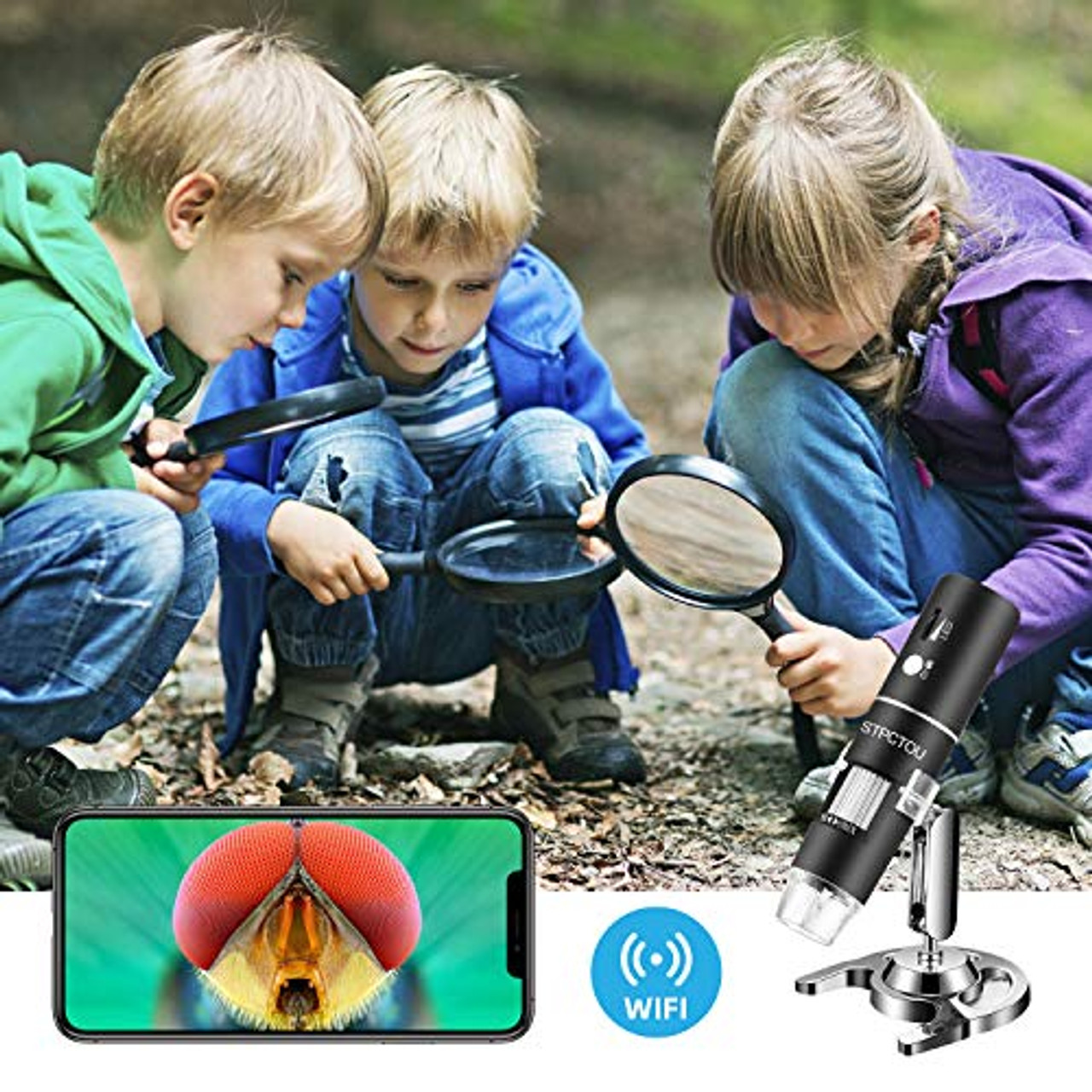 Wireless Digital Microscope, Ankylin 50x-1000x Portable Handheld USB  Microscope Camera, Mini Pocket Microscope for Kids and Adults, Microscope  for iPhone, iPad, Android Phone, Windows, Mac OS