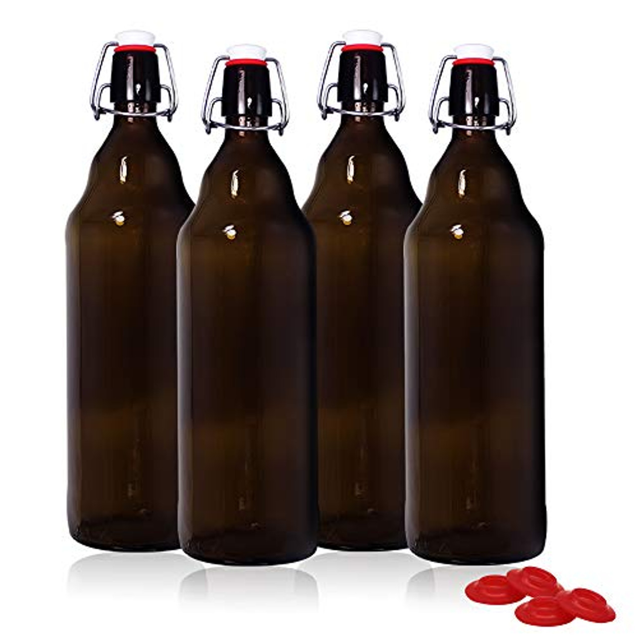 Custom Amber Glass Bottle With Screw Top Cap 16oz Modern Glass