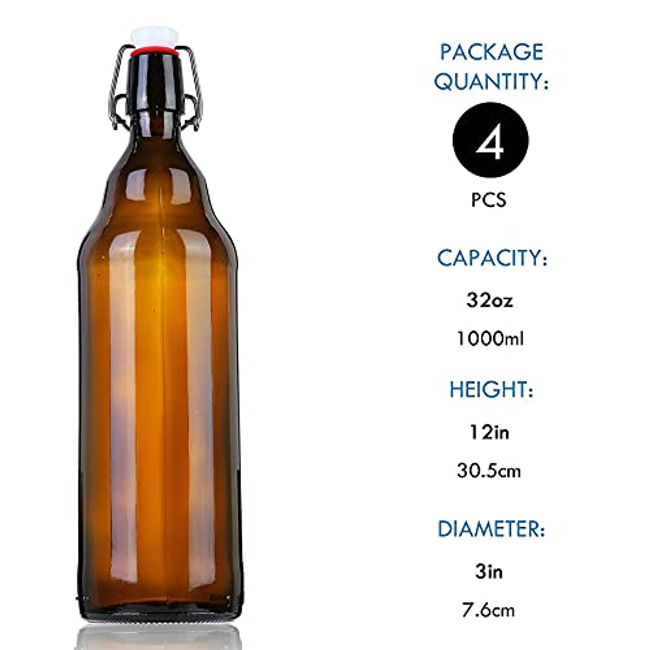 12 Oz Amber Glass Beer Bottles for Home Brewing with Flip Caps