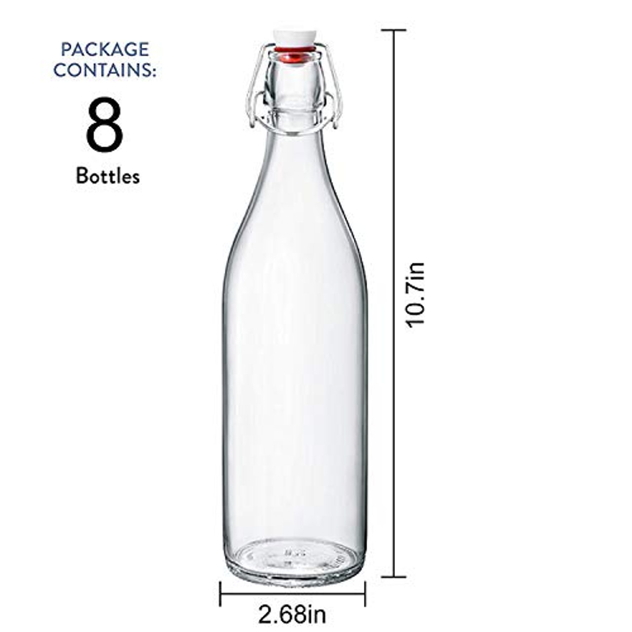 CLear Beer Bottles 16 oz,Encheng Easy Cap Glass Bottle with