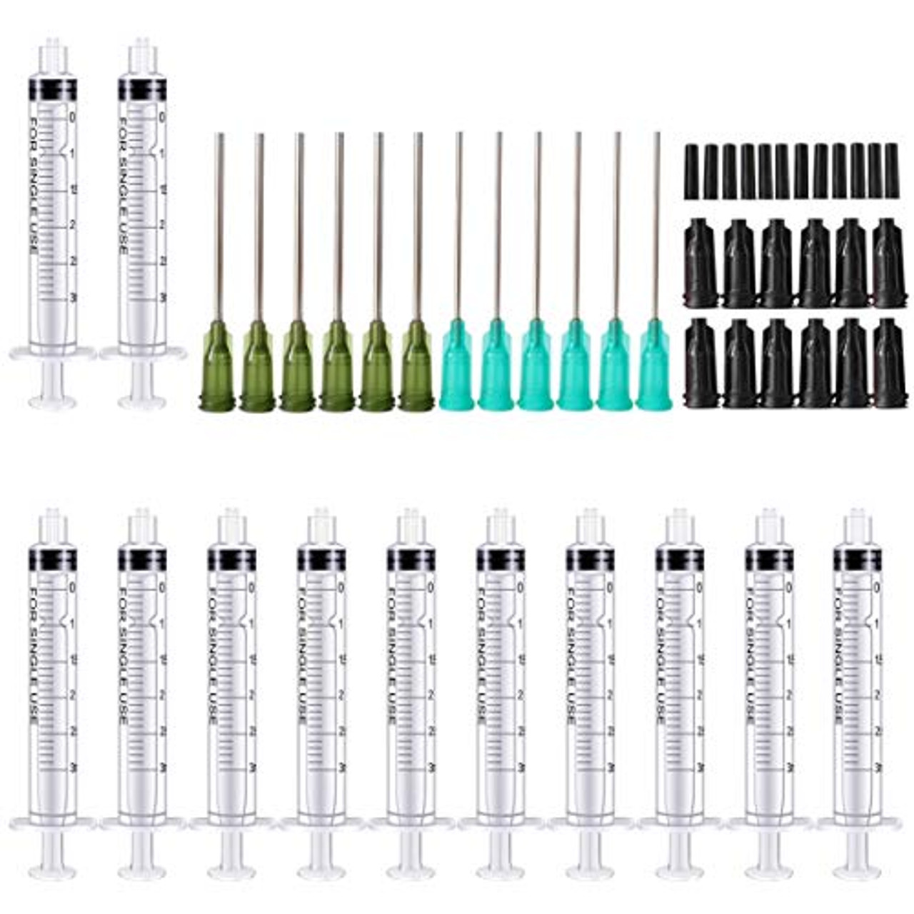 BSTEAN 5 Pack 20ml Syringe + 1ml Syringe with Needles