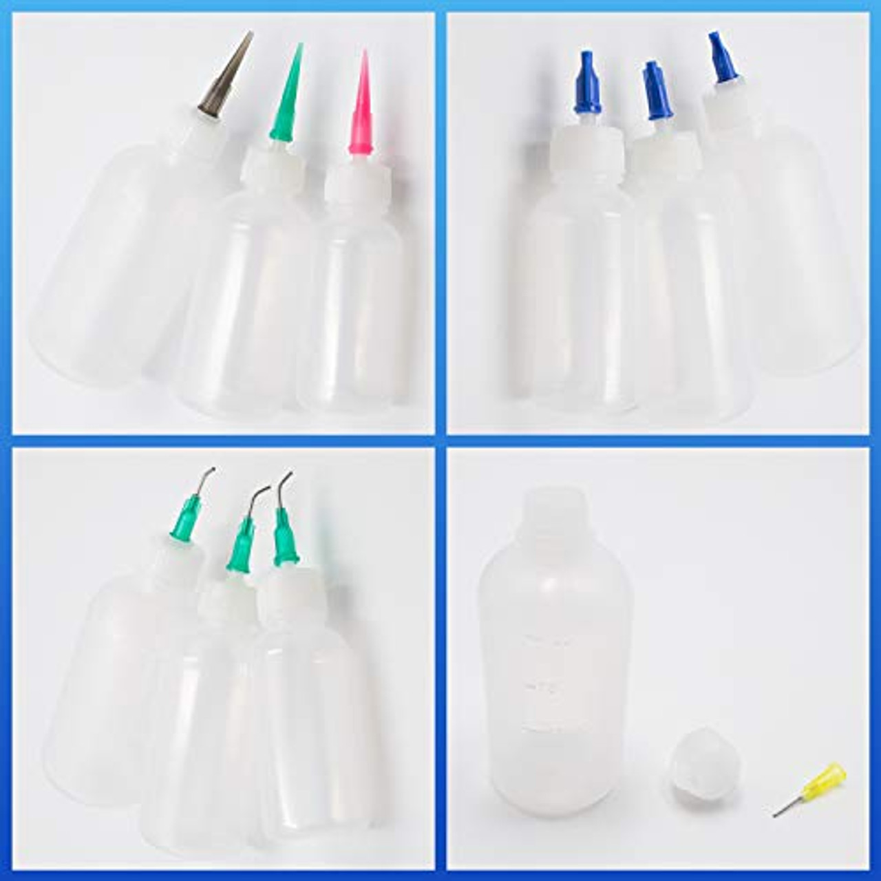 Needle Tip Bottle with 16G 18G 20G Elbow Blunt Needle and Cap Liquid Flux  Dispenser Oil