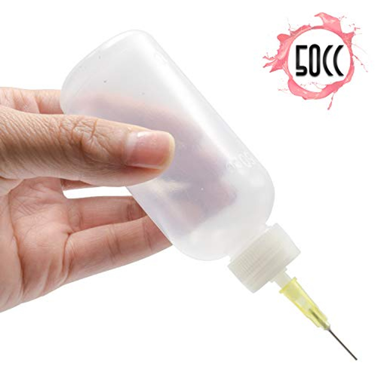 2 Needle Tip Bottle Liquid Flux Dispenser Oil Solvent Applicator Dropper 0.7 fl oz, Clear