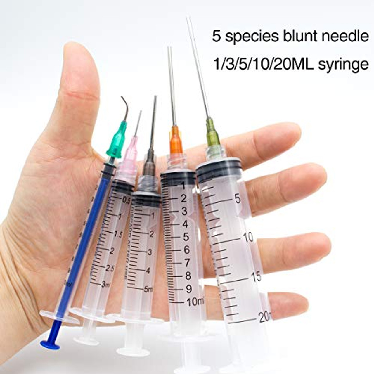 Bstean 60ml Syringe with Blunt Needles and Caps (Pack of 2)