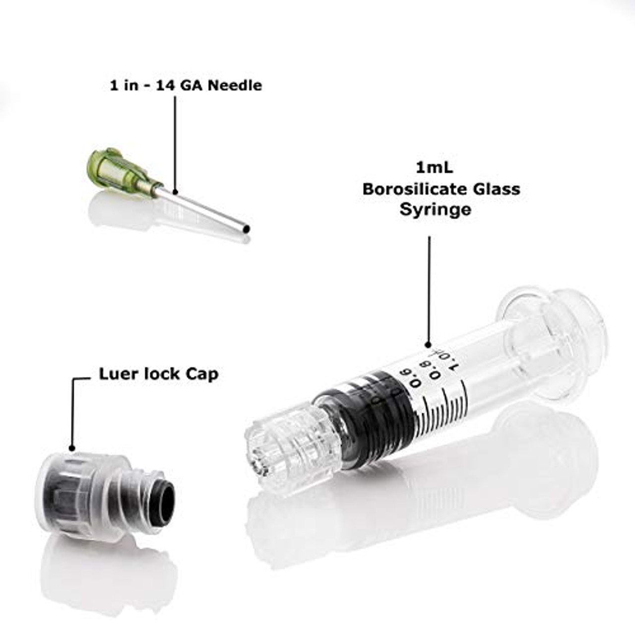 Kopperko 1 Pack (Single) Borosilicate Glass Syringe - 1ml Syringe, Heat  Resistant Luer Lock Syringe - Glue Syringe