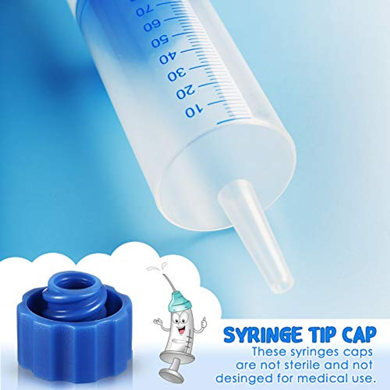 Syringe Tip Caps No Needle Luer Lock Cap for Feeding Tubes Lab