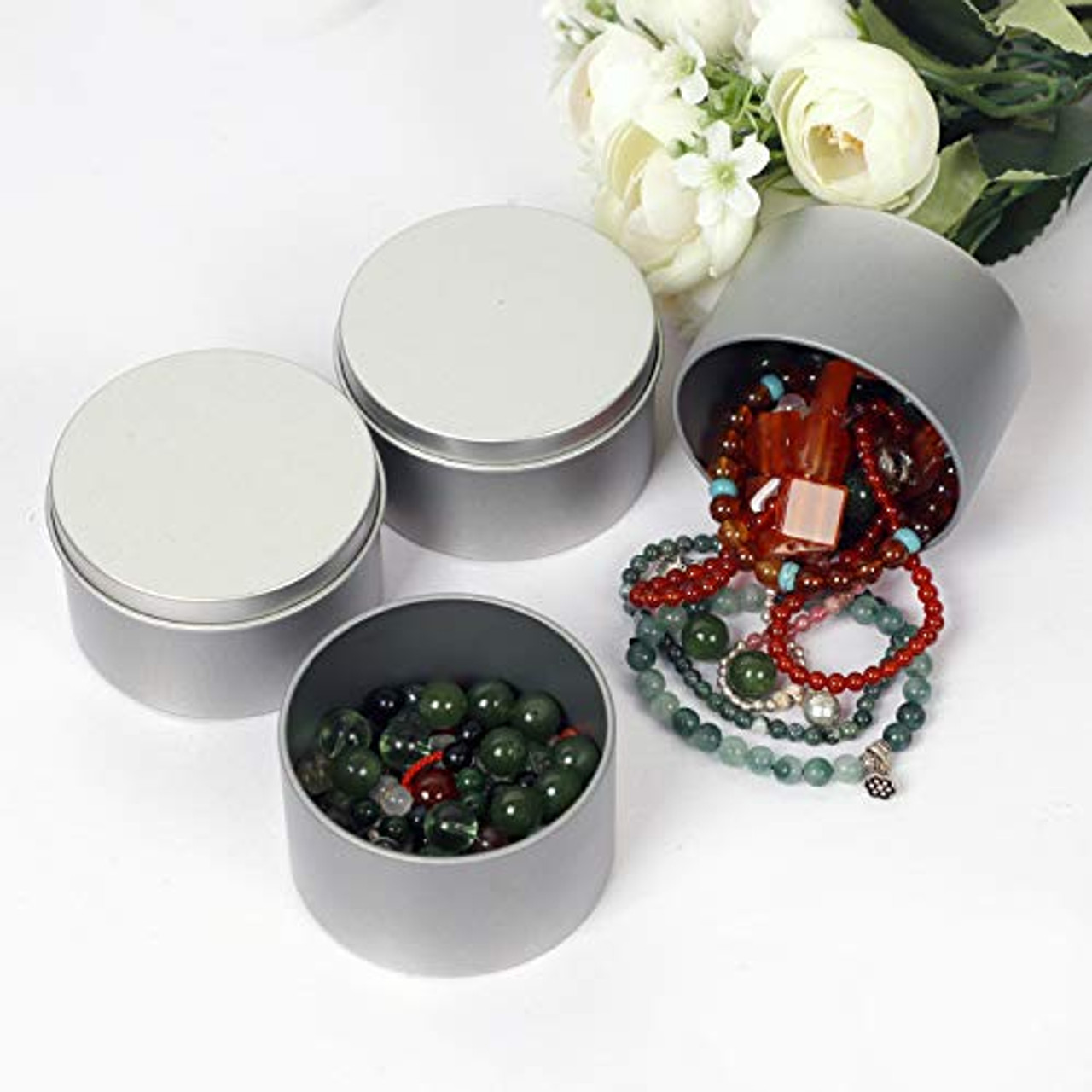 ZOENHOU 28 Pack 4 Oz Candle Tins, Round Empty Metal Tins with Lids