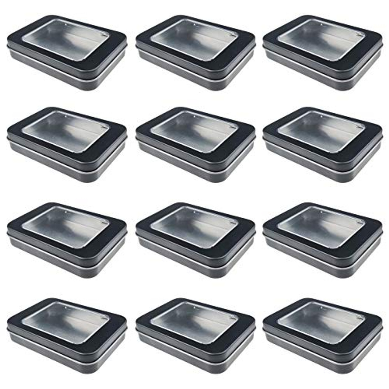 Aybloom Metal Rectangular Empty Hinged Tins - Black Mini Portable Box  Containers Small Storage Kit & Home Organizer for Storage Drawing Pin  Candies