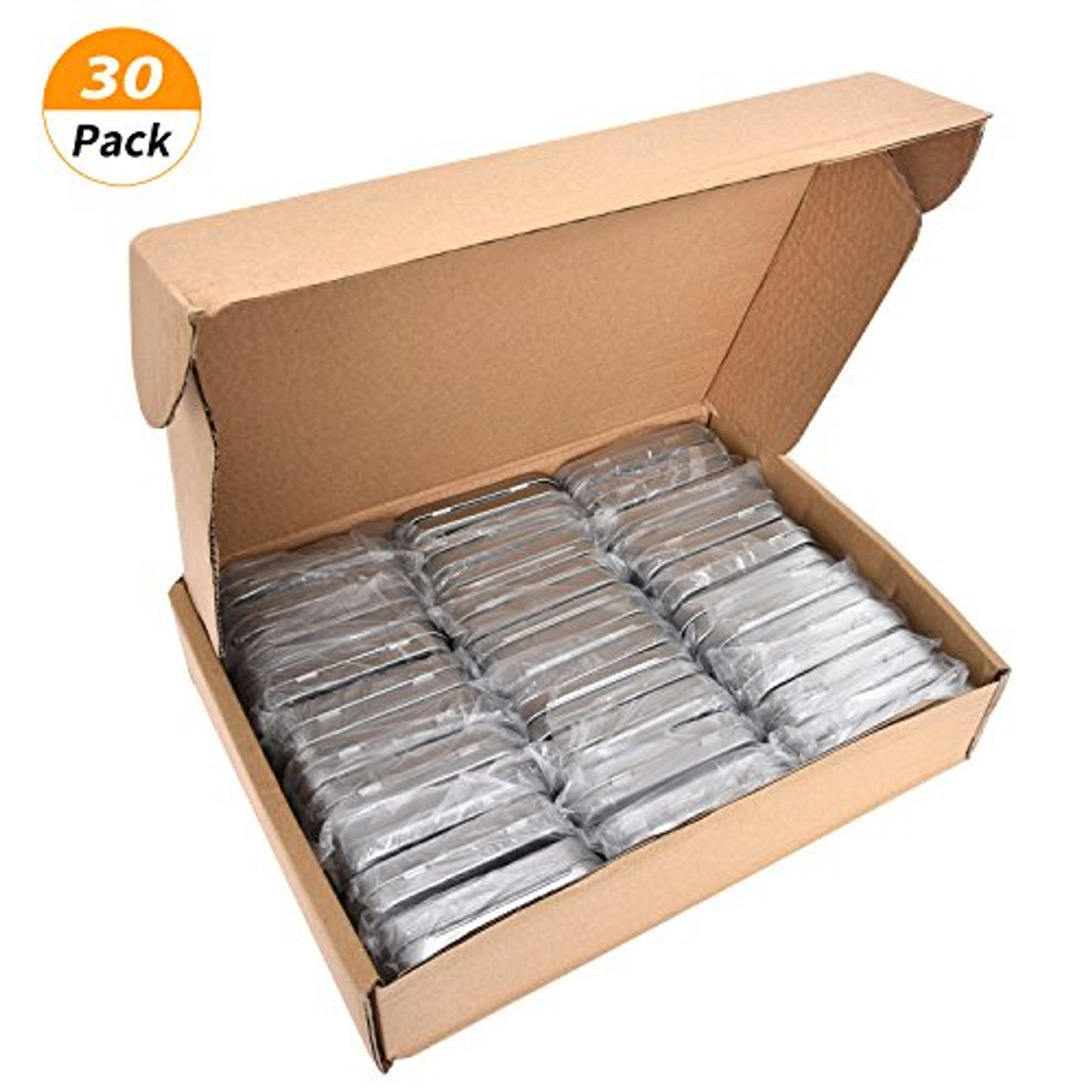 Metal Rectangular Empty Hinged Tins - 30 Pack Silver Mini Portable Box  Containers Small Storage Kit & Home Organizer