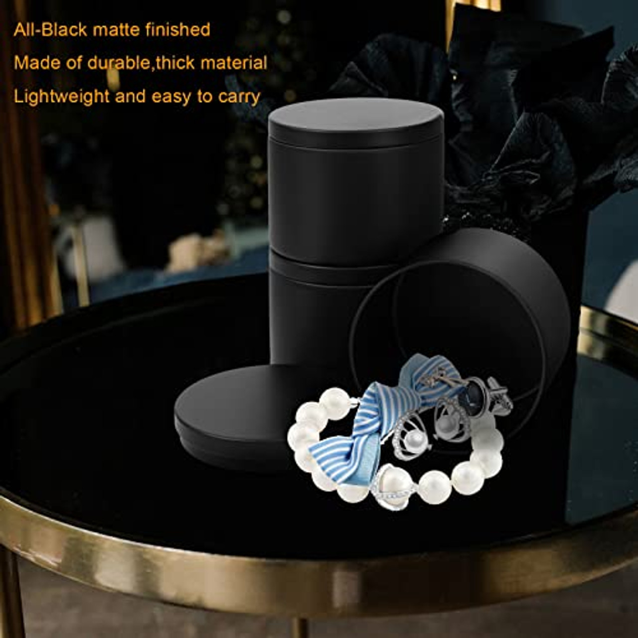  Tofficu 24 Pcs Candle Jar Empty Candle Boxes Sugar Can Candle  Labels for Candle Making DIY Candle Tin Black Trim Candle Tinplate Wax  Sealed Jar Gifts Tin Round Travel Tea Aluminum